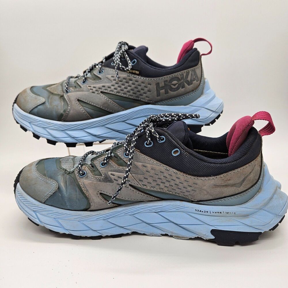 Hoka One One Anacapa Low GTX Hiking Shoe Blue And Grey Women's 9B Gorpcore